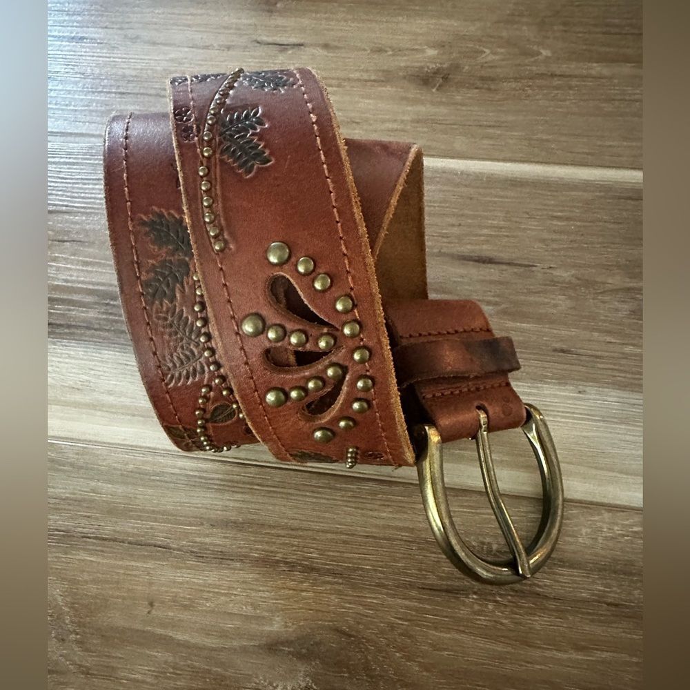 Express Boho Leather Laser Cut Belt